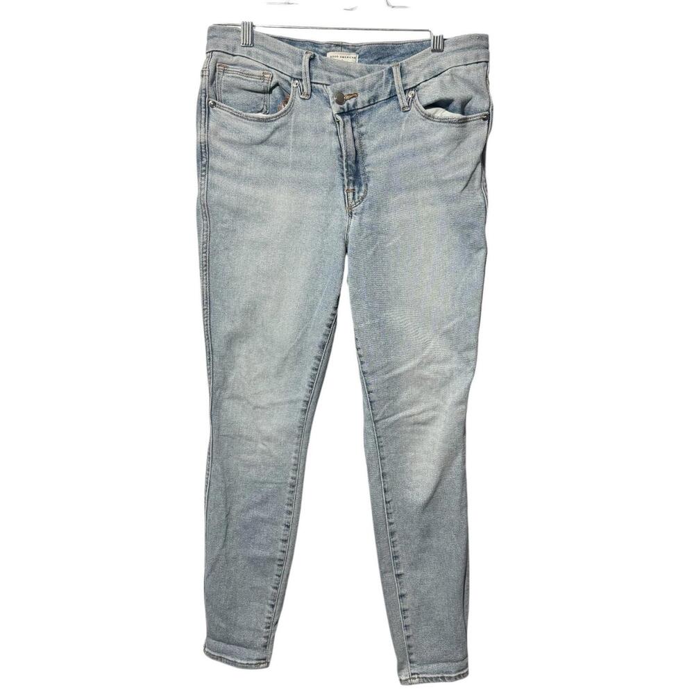 Good American Womens Size 10 Light Blue High-Rise Skinny Jeans